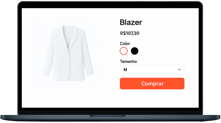 Imagem de um notebook com um ecommerce